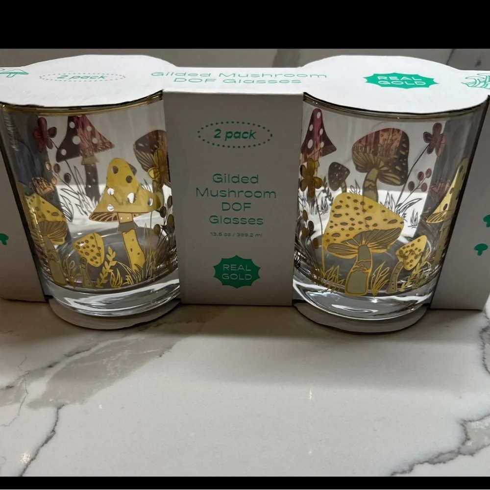 Gold Mushroom Glasses